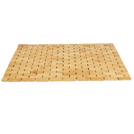 Mind Reader 23" Brown Luxury Bamboo Shower Bath Mat | 23" x 16" | Michaels®